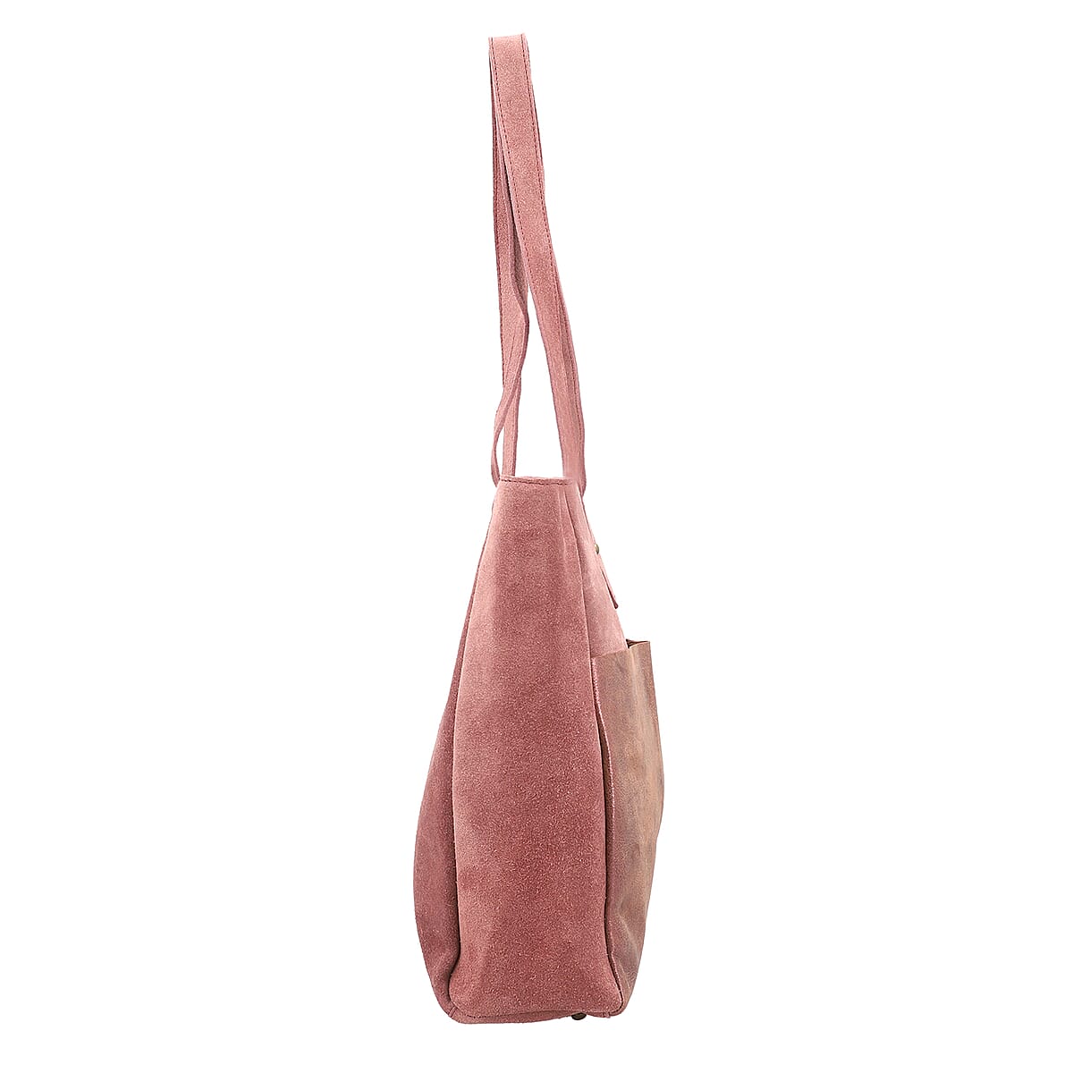 Pink Mauve Genuine Leather Tote Bag image number 5