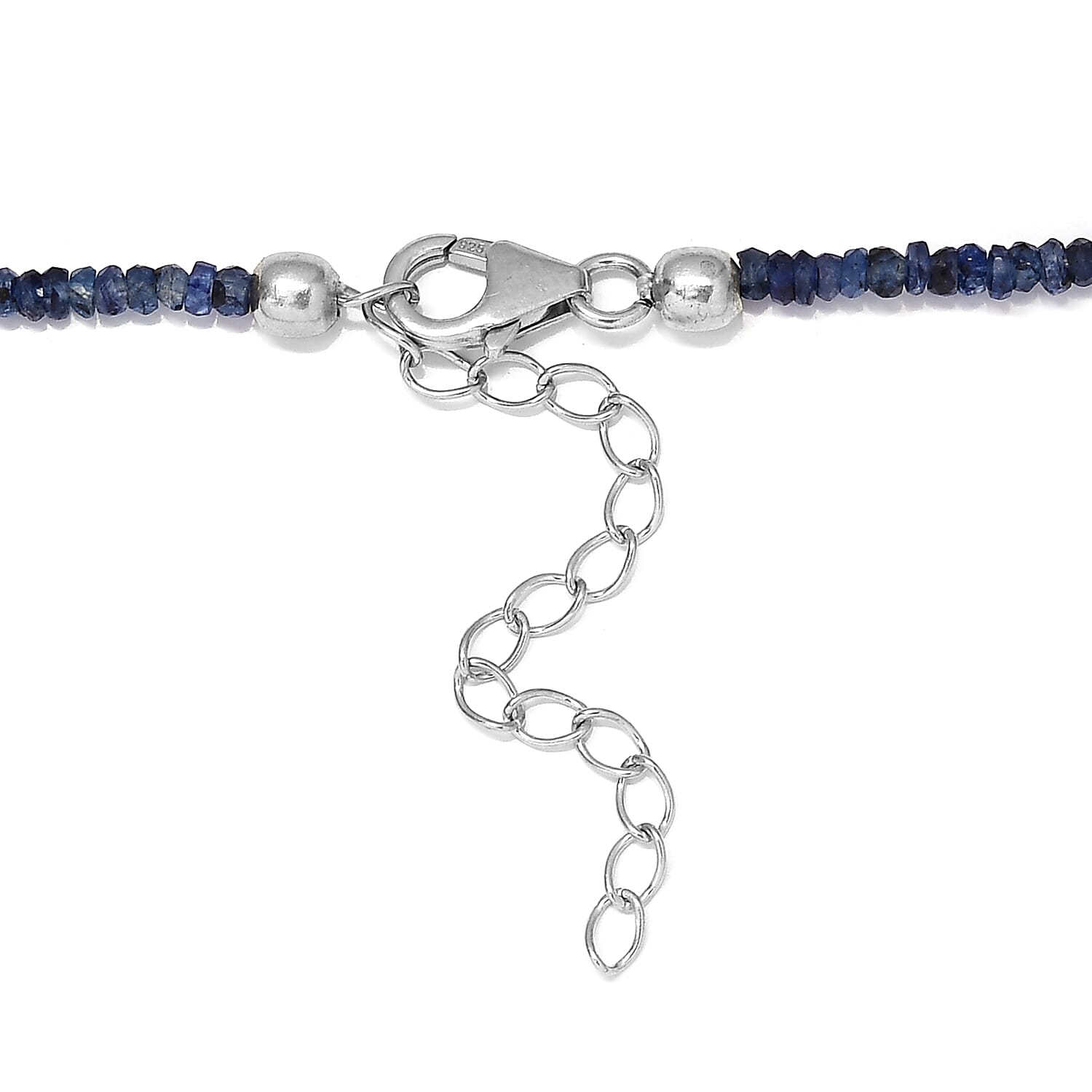 Masoala Sapphire Beaded Necklace 18 Inches in Platinum Over Sterling Silver 61.75 ctw
