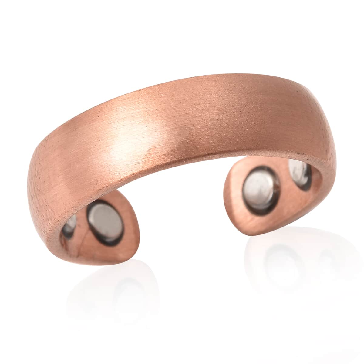 Magnetic By Design Knife Edge Adjustable Open Ring with Magnetic End in Rosetone image number 0