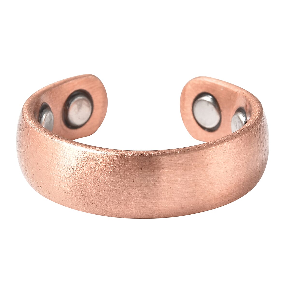 Magnetic By Design Knife Edge Adjustable Open Ring with Magnetic End in Rosetone