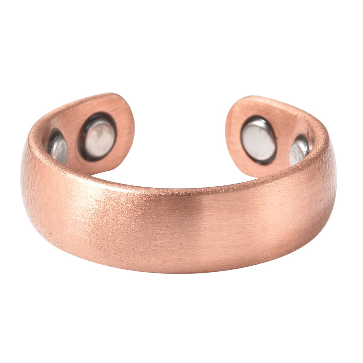 Magnetic By Design Knife Edge Adjustable Open Ring with Magnetic End in Rosetone image number 3