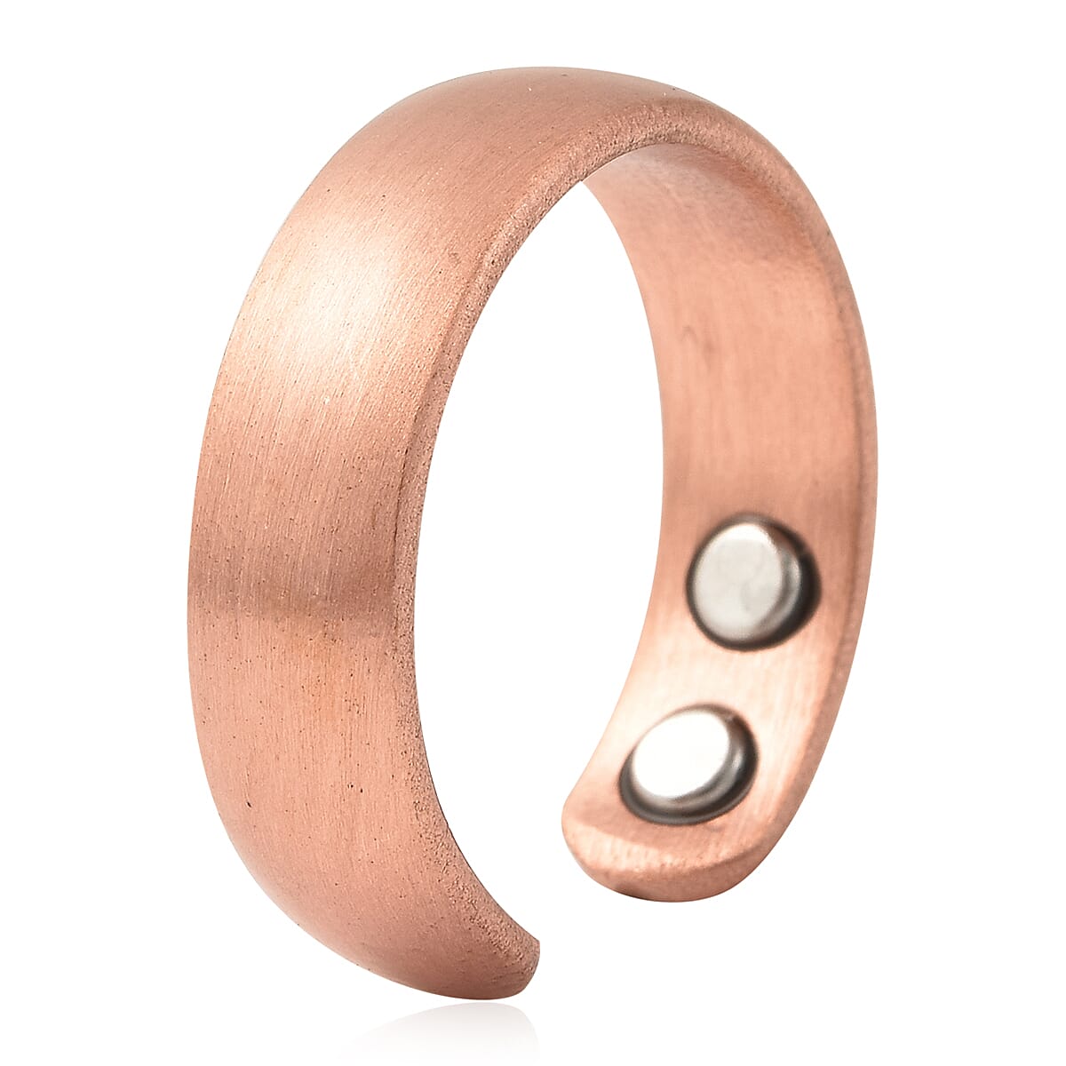 Magnetic By Design Knife Edge Adjustable Open Ring with Magnetic End in Rosetone
