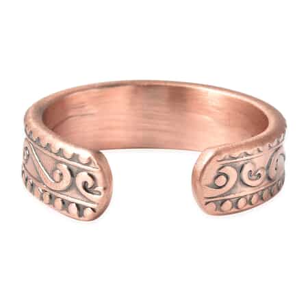 Magnetic By Design Swirl Design Adjustable Open Ring with Magnetic End in Rosetone image number 5
