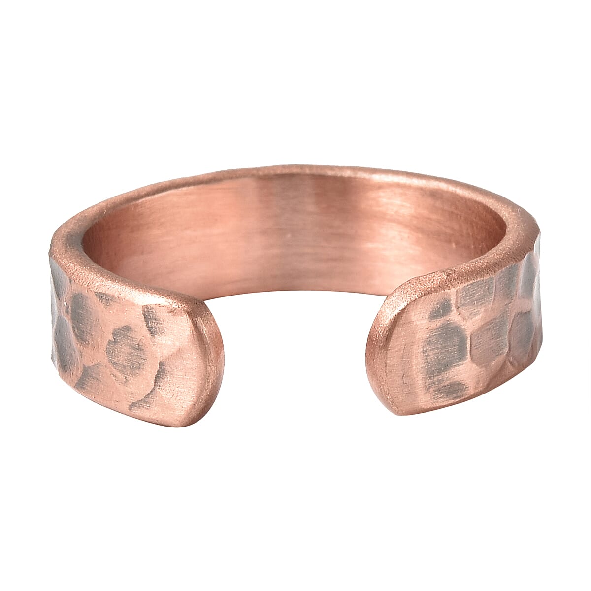 Magnetic By Design Lattice Pattern Adjustable Open Ring with Magnetic End in Rosetone