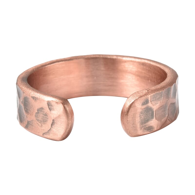 Magnetic By Design Lattice Pattern Adjustable Open Ring with Magnetic End in Rosetone