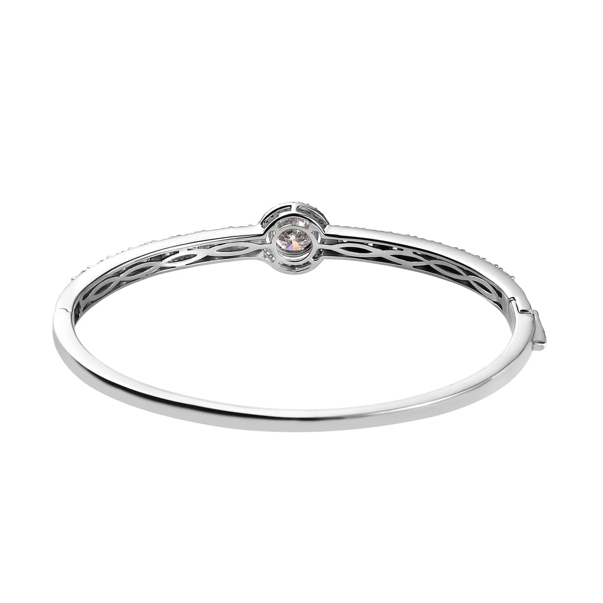 Moissanite Bangle Bracelet in Platinum Over Sterling Silver (7.25 In) 5.65 ctw image number 4