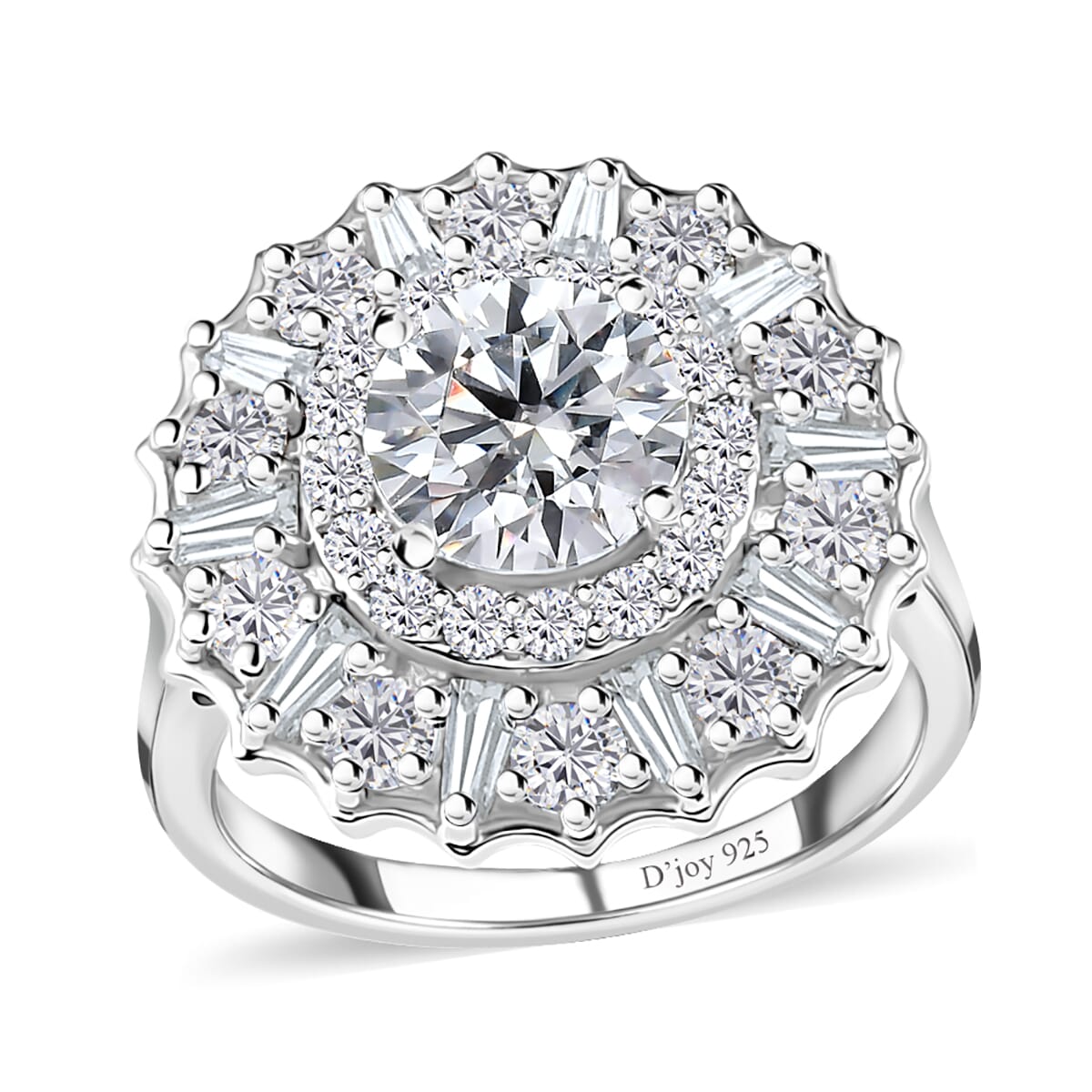 Moissanite Floral Ring in Platinum Over Sterling Silver 2.50 ctw image number 0