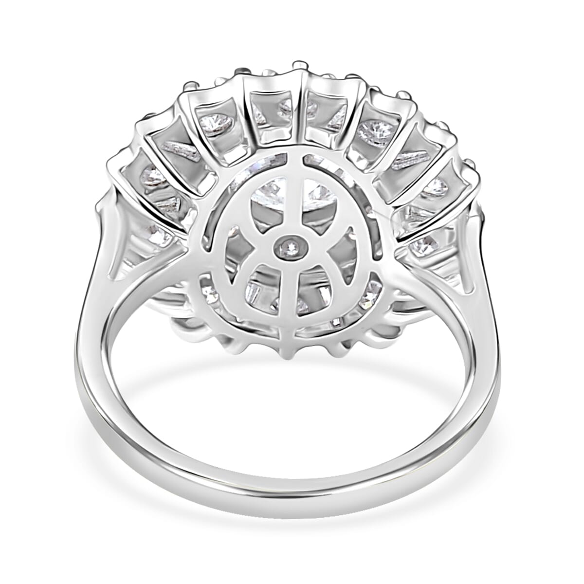 Moissanite Floral Ring in Platinum Over Sterling Silver 2.50 ctw image number 4