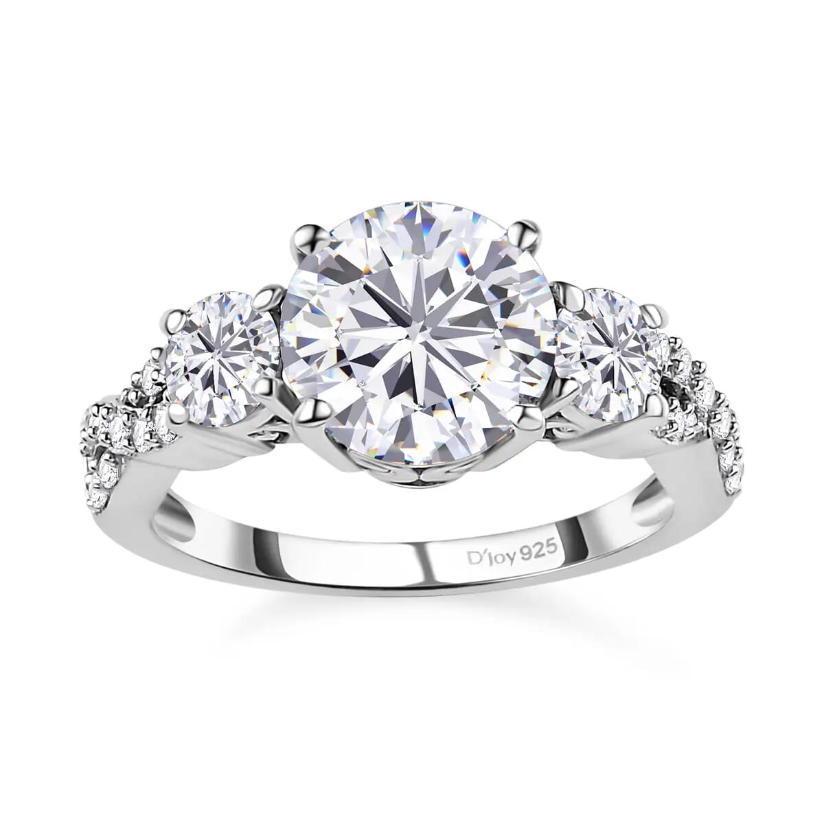 Moissanite Ring in Platinum Over Sterling Silver 2.35 ctw image number 0