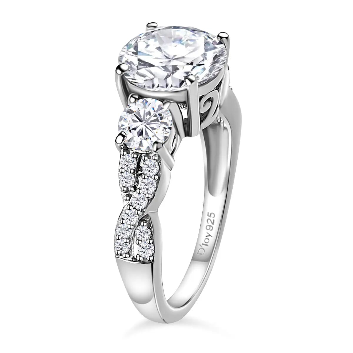 Moissanite Ring in Platinum Over Sterling Silver 2.35 ctw image number 4