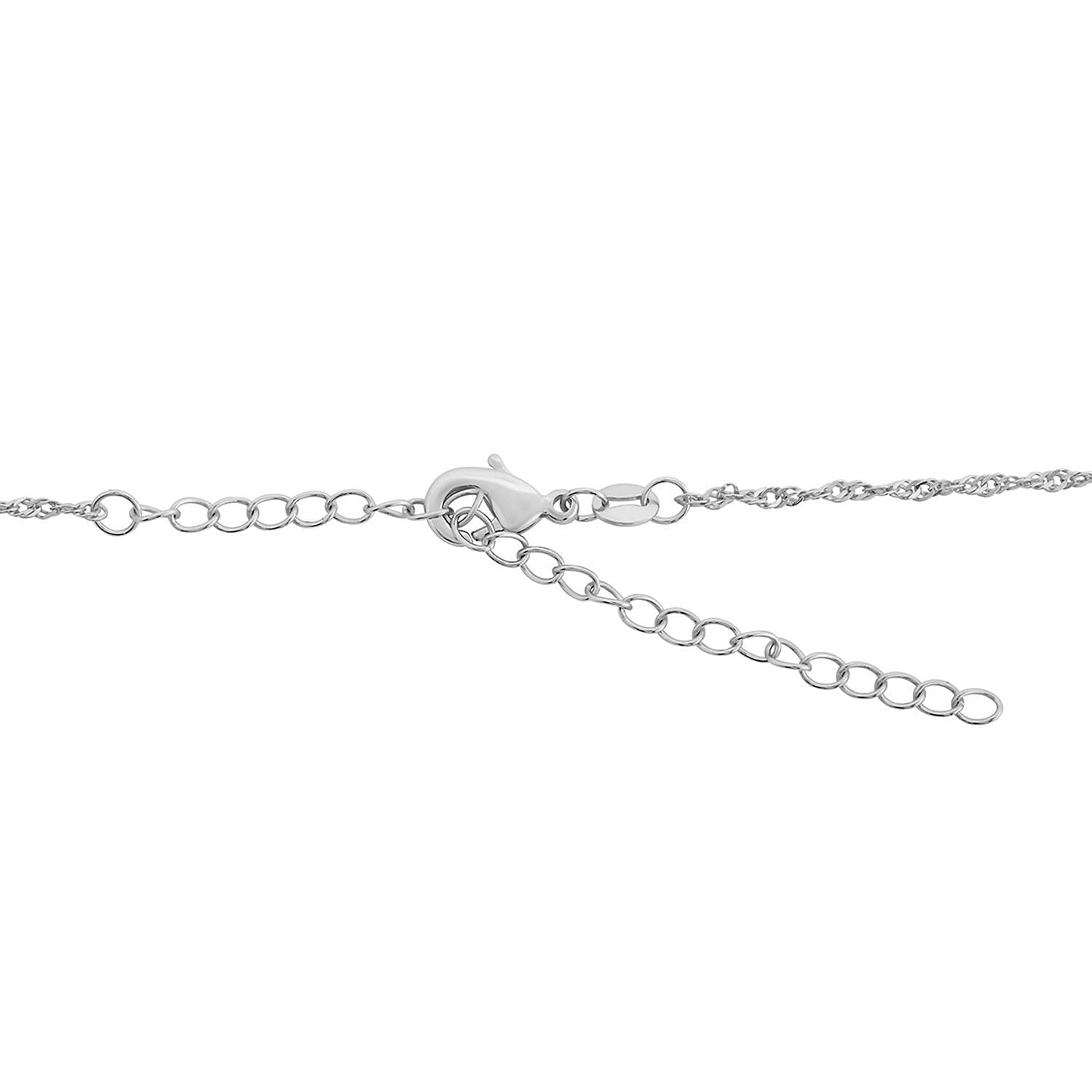 Simulated Blue and White Diamond Pendant in Silvertone 2.00 ctw