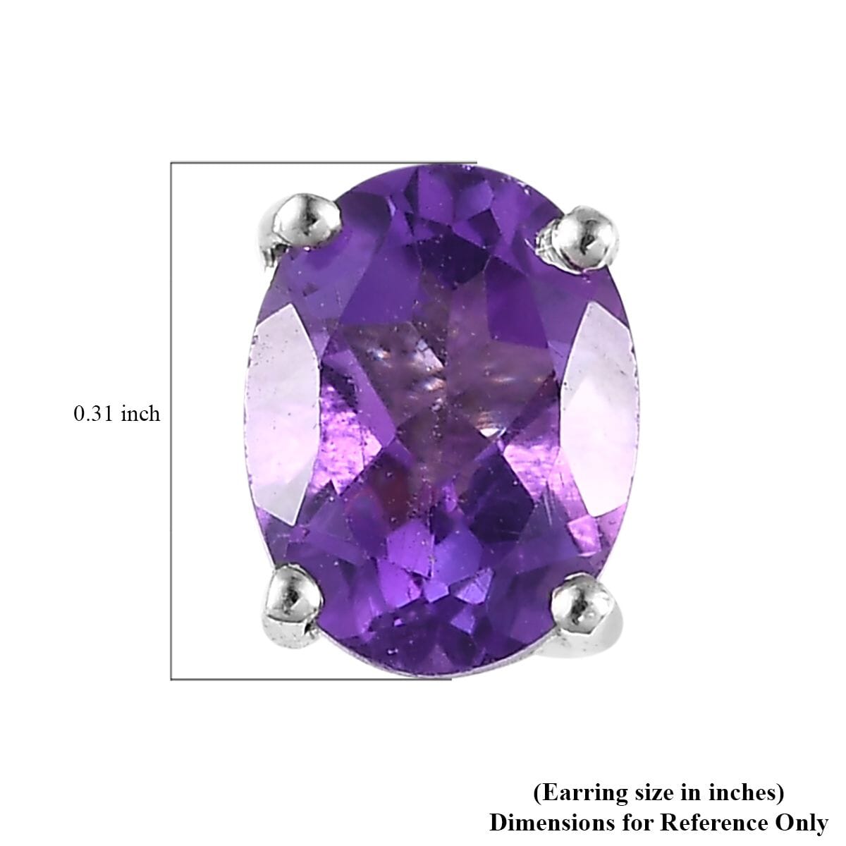 Rose De France Amethyst Solitaire Stud Earrings in Platinum Over Sterling Silver 2.25 ctw image number 4