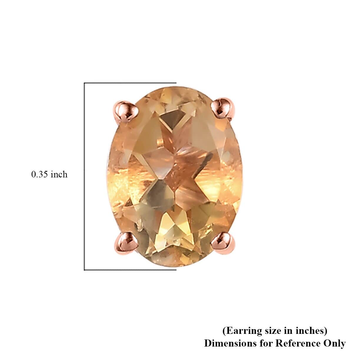 Brazilian Citrine Solitaire Stud Earrings in Vermeil Rose Gold Over Sterling Silver 2.25 ctw image number 4