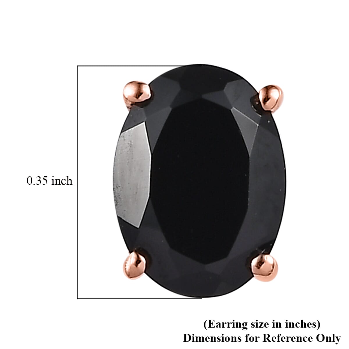 Thai Black Spinel Solitaire Stud Earrings in Platinum Over Sterling Silver 3.10 ctw image number 4