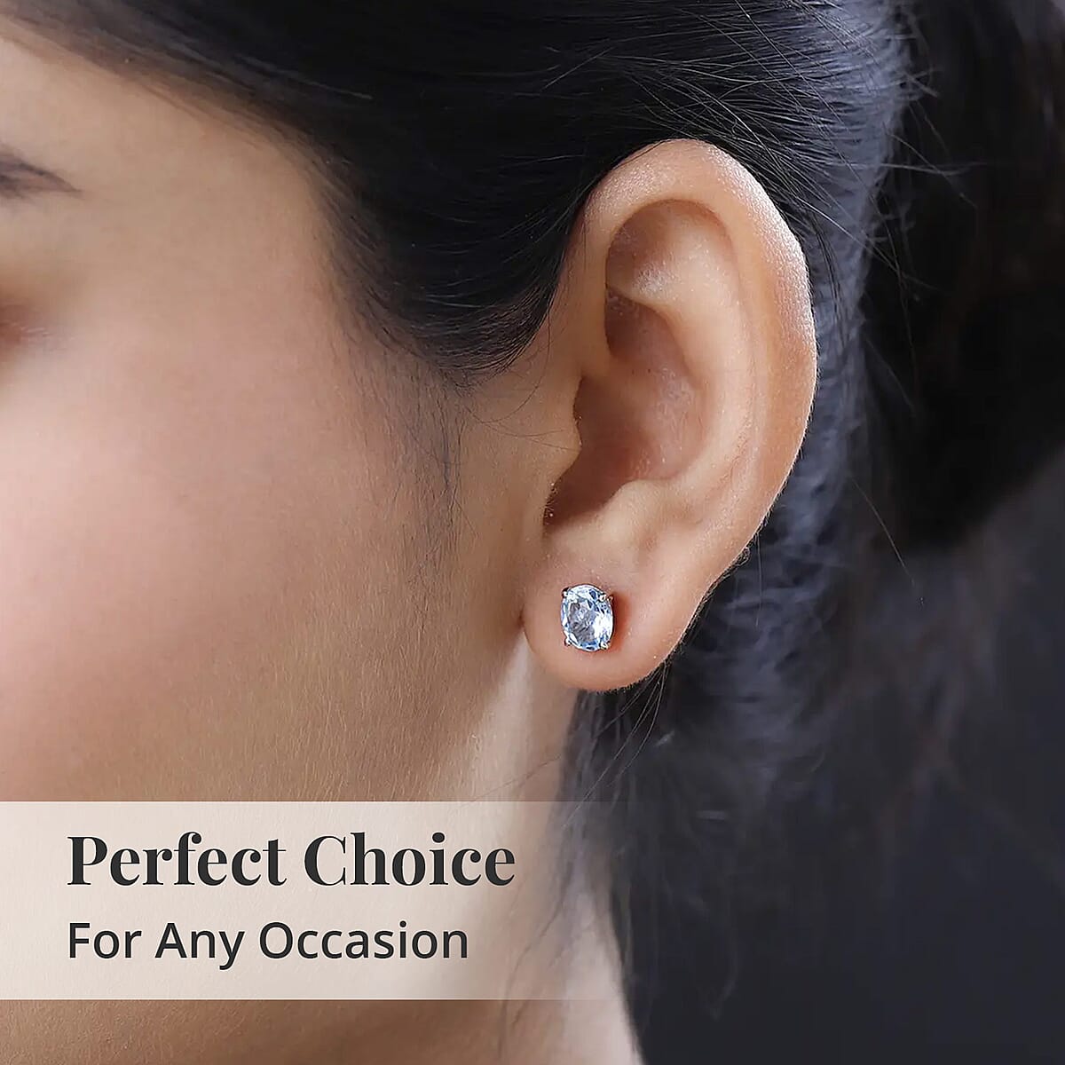 Sky Blue Topaz Solitaire Stud Earrings in Platinum Over Sterling Silver 2.85 ctw image number 4