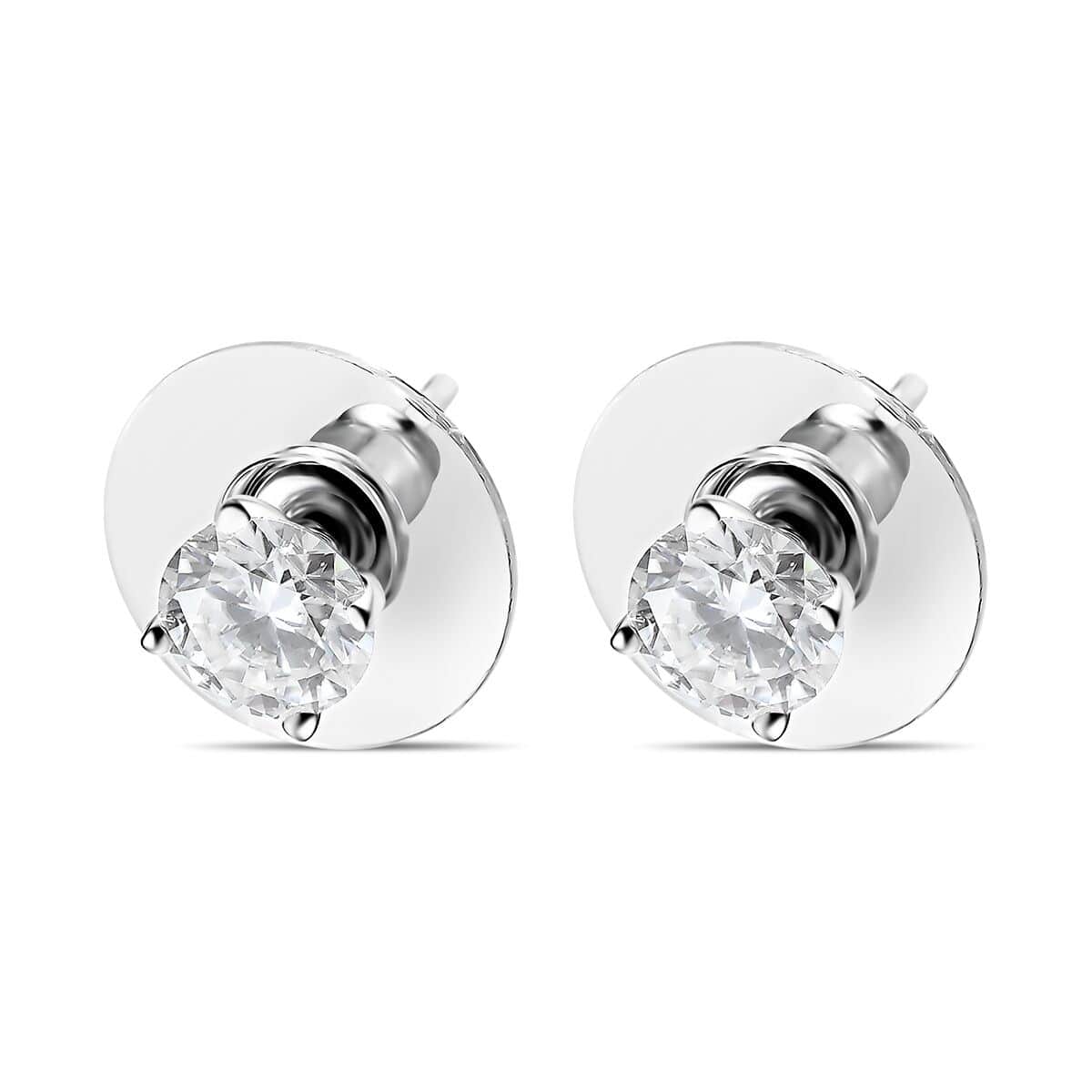 Moissanite Solitaire Stud Earrings in Platinum Over Sterling Silver 1.50 ctw image number 3