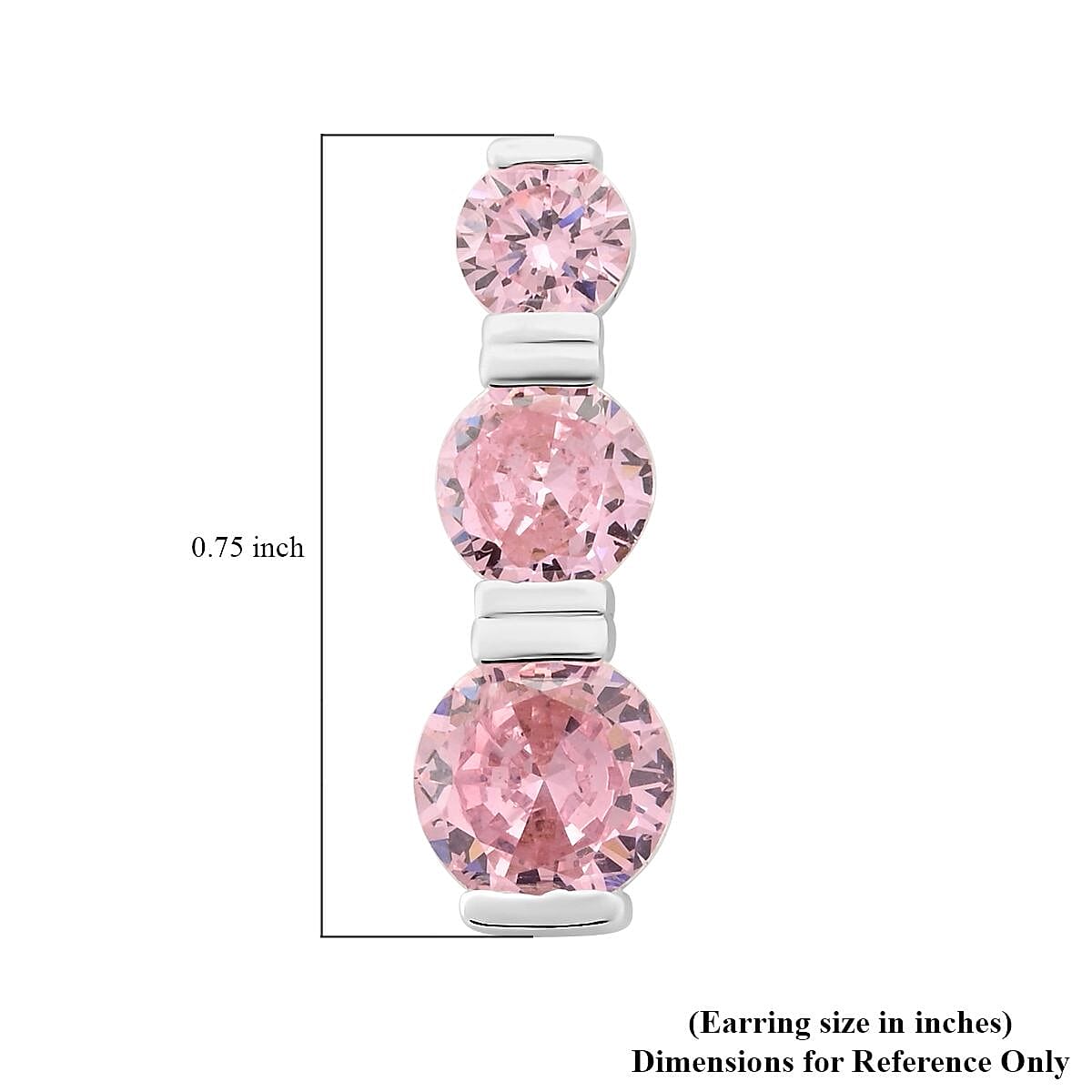 Simulated Pink Diamond Earrings in Sterling Silver 2.00 ctw image number 4