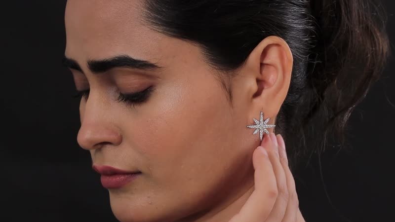 Moissanite Earrings in Platinum Over Sterling Silver 0.90 ctw