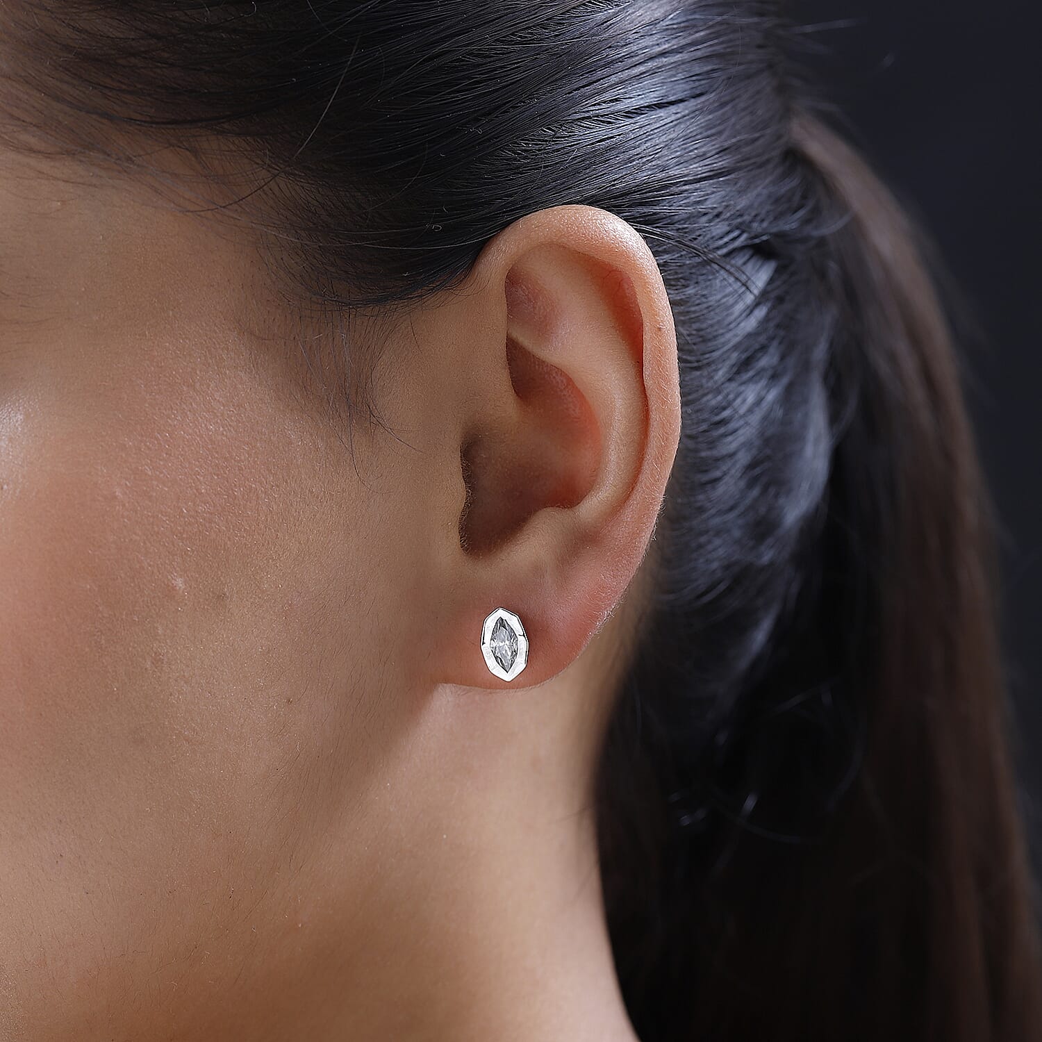 Moissanite Snake Inspired Stud Earrings in Platinum Over Sterling Silver 0.75 ctw
