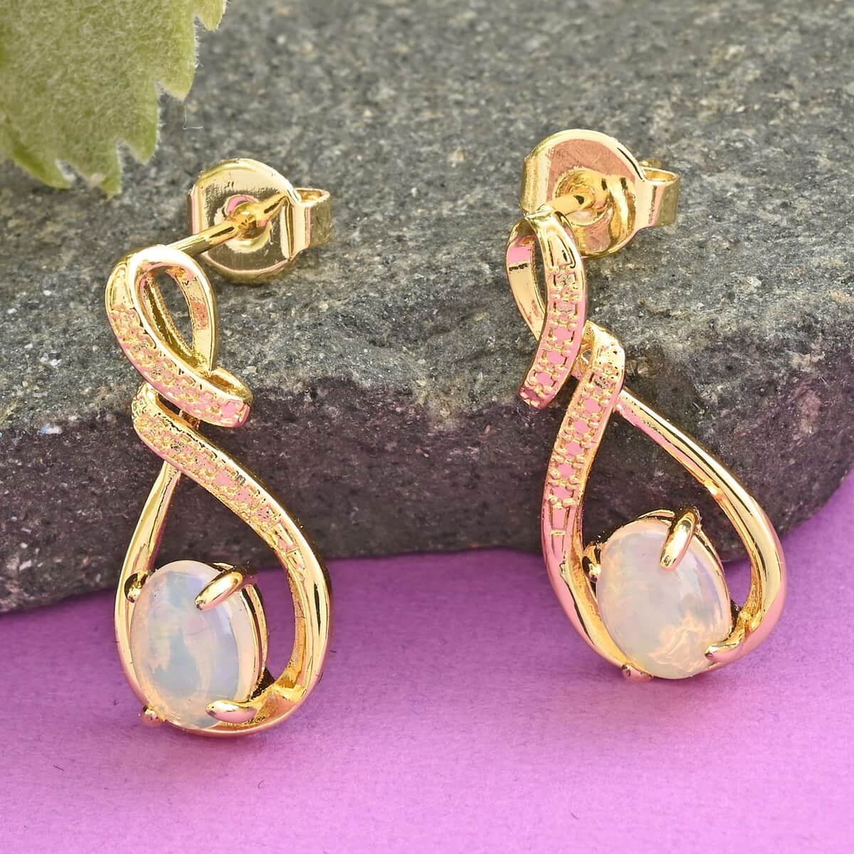 Buy Opal Earrings in Goldtone 2.50 ctw at ShopLC.