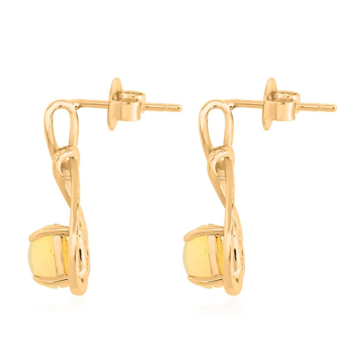 Opal Earrings in Goldtone 2.50 ctw image number 3