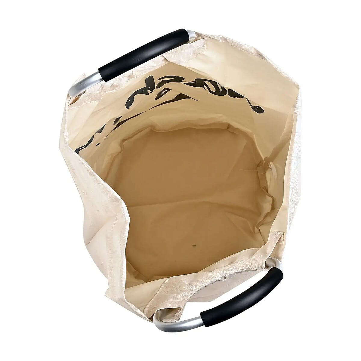 Beige Laundry Bag with Aluminum Handle image number 6