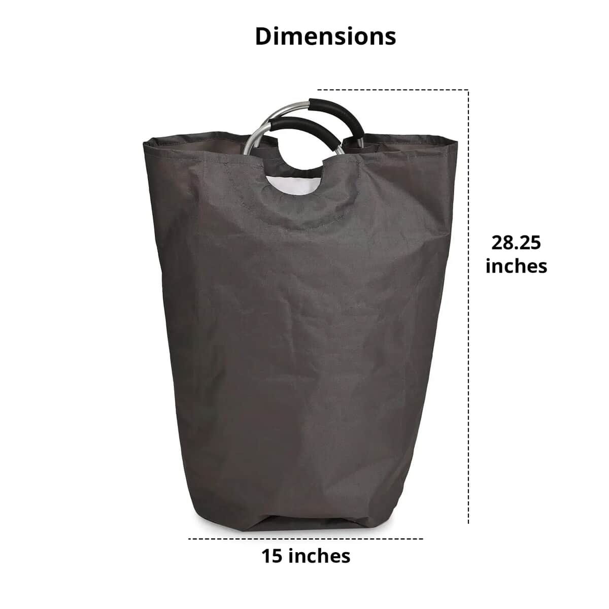 Gray Laundry Bag with Aluminum Handle image number 4