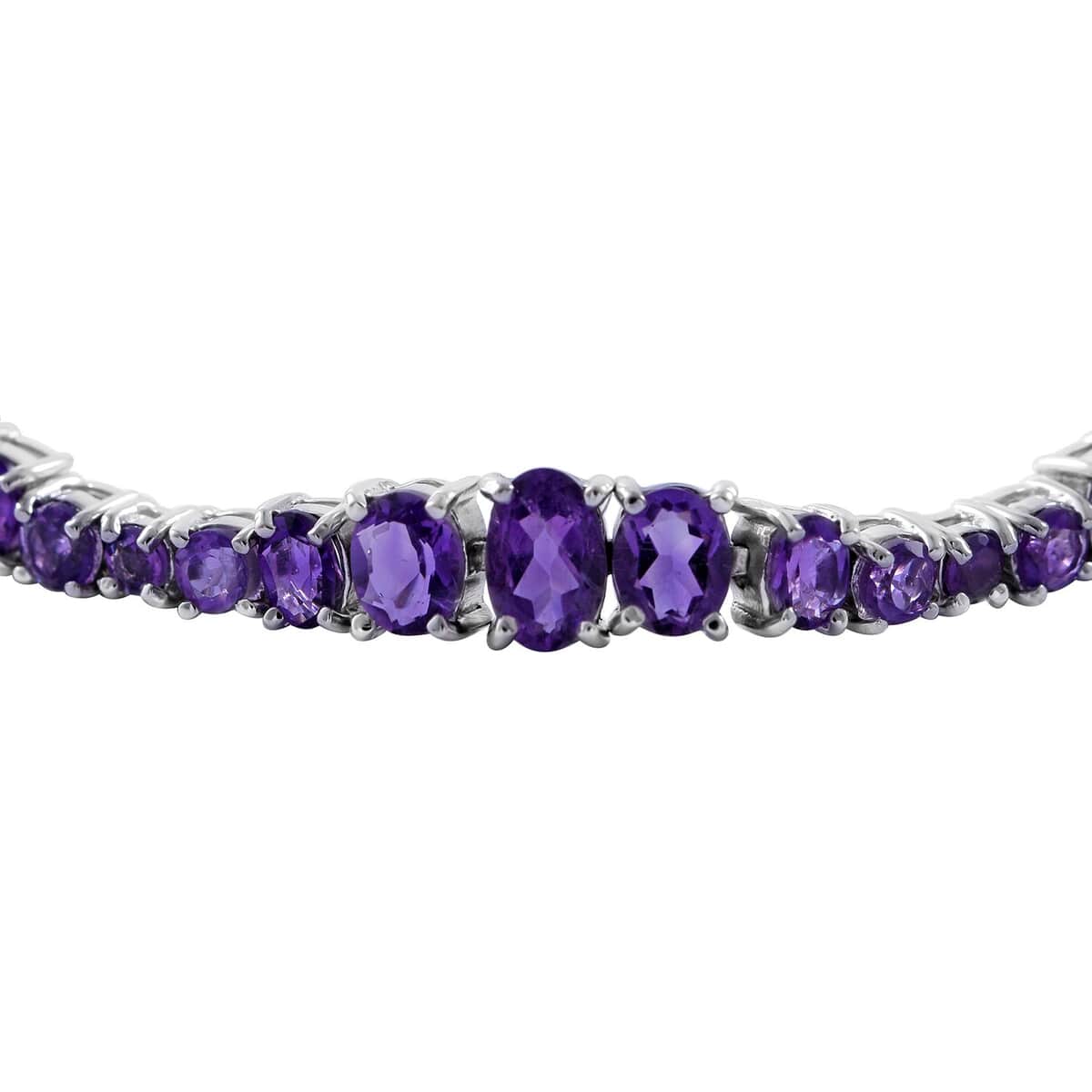 African Amethyst Bracelet in Platinum Over Sterling Silver (6.50-8.50In) 8.85 ctw image number 1