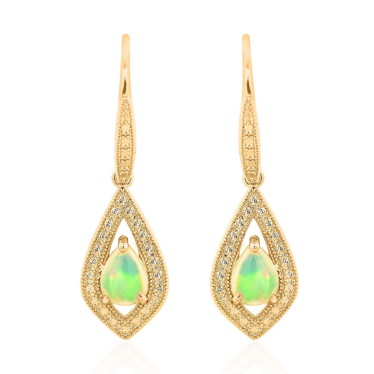 Opal Earrings in Goldtone 2.50 ctw image number 0