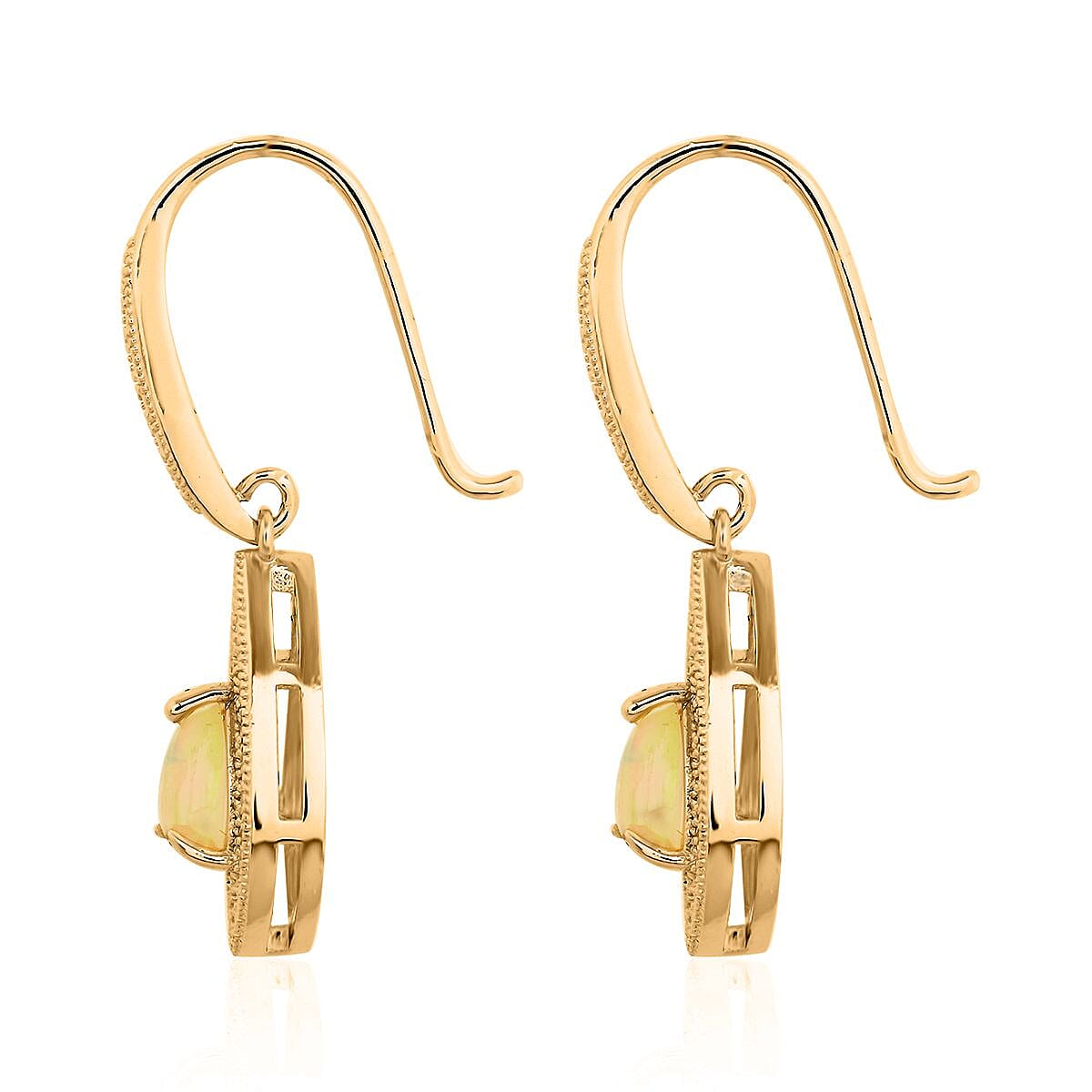 Opal Earrings in Goldtone 2.50 ctw image number 2
