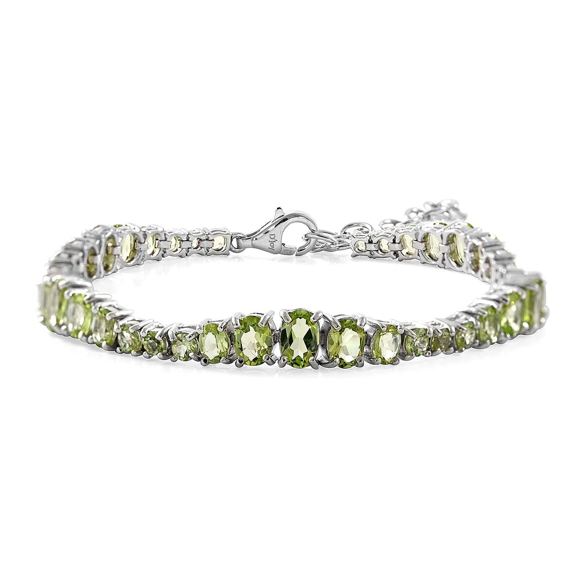 Peridot Bracelet in Platinum Over Sterling Silver (6.50-8.50In) 9.90 ctw image number 0