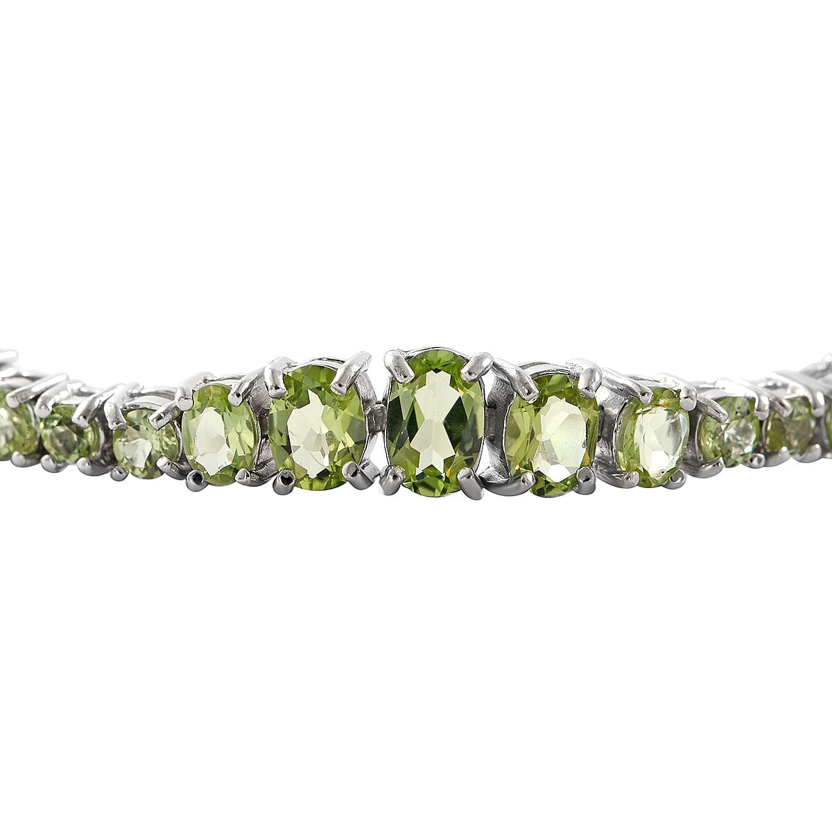 Peridot Bracelet in Platinum Over Sterling Silver (6.50-8.50In) 9.90 ctw image number 1