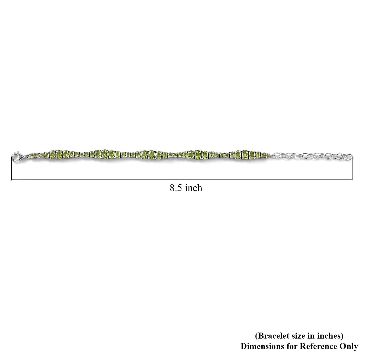 Peridot Bracelet in Platinum Over Sterling Silver (6.50-8.50In) 9.90 ctw image number 3