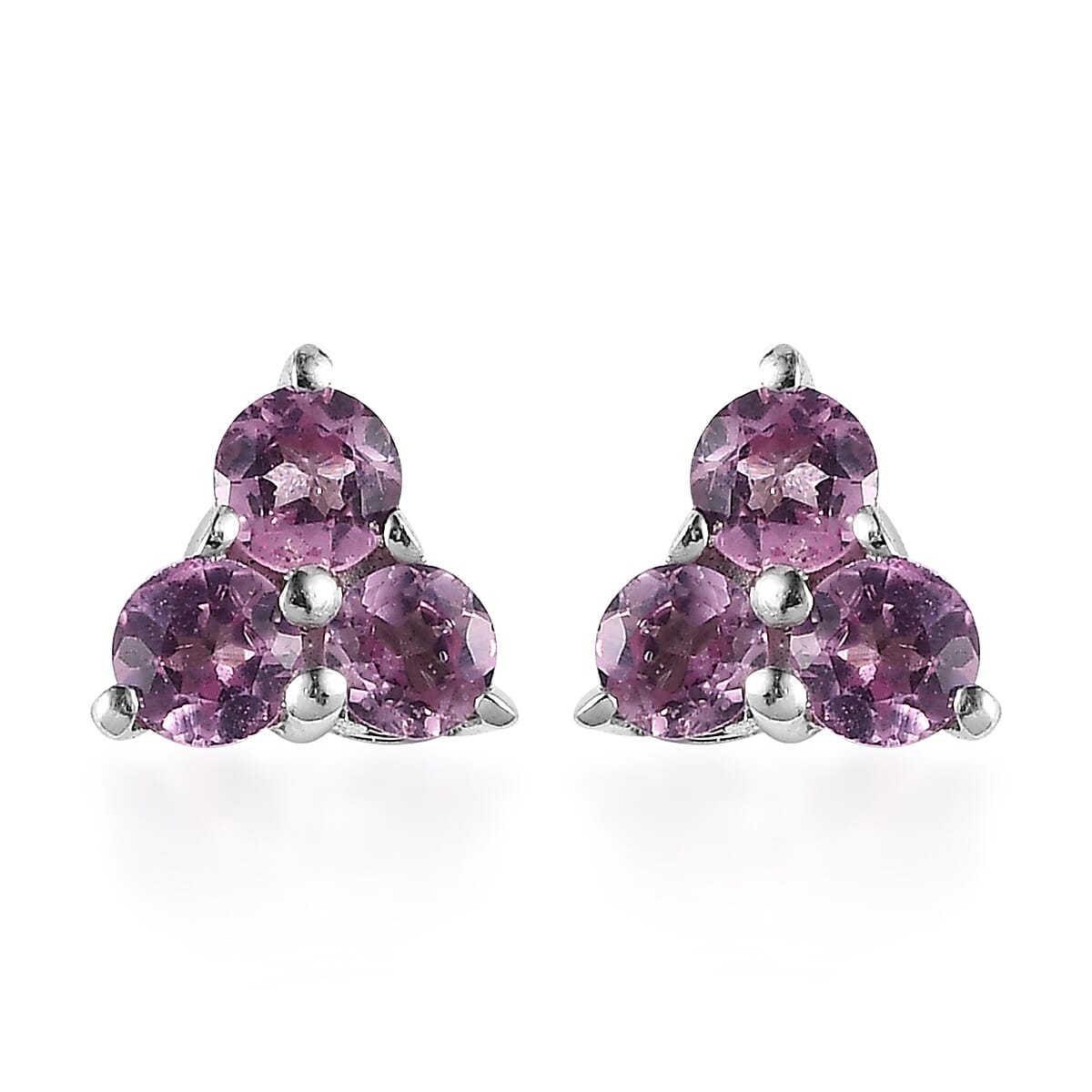 Narsipatnam Purple Spinel Stud Earrings in Platinum Over Sterling Silver 0.75 ctw