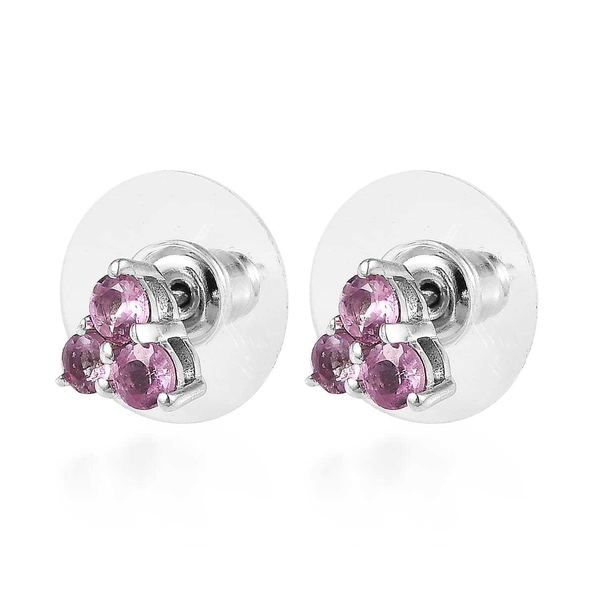 Narsipatnam Purple Spinel Stud Earrings in Platinum Over Sterling Silver 0.75 ctw