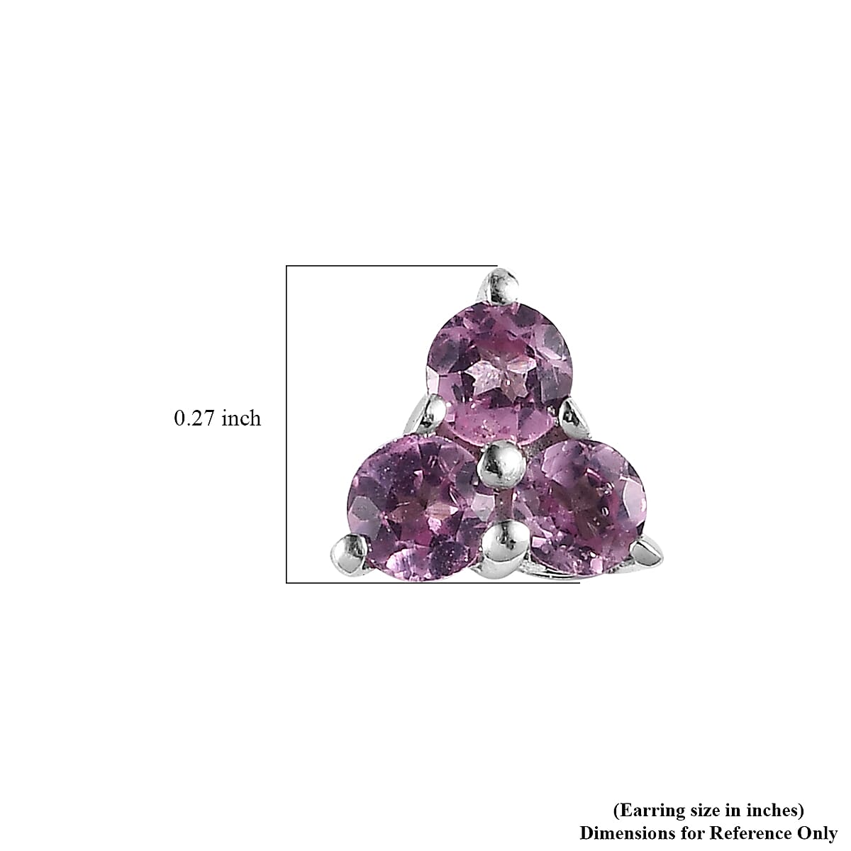 Narsipatnam Purple Spinel Stud Earrings in Platinum Over Sterling Silver 0.75 ctw