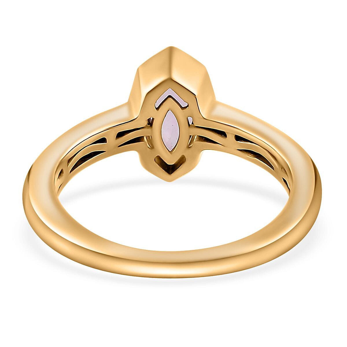 Pure Pink Mystic Topaz and Moissanite Ring in Vermeil Yellow Gold Over Sterling Silver (Size 6.0) 0.65 ctw