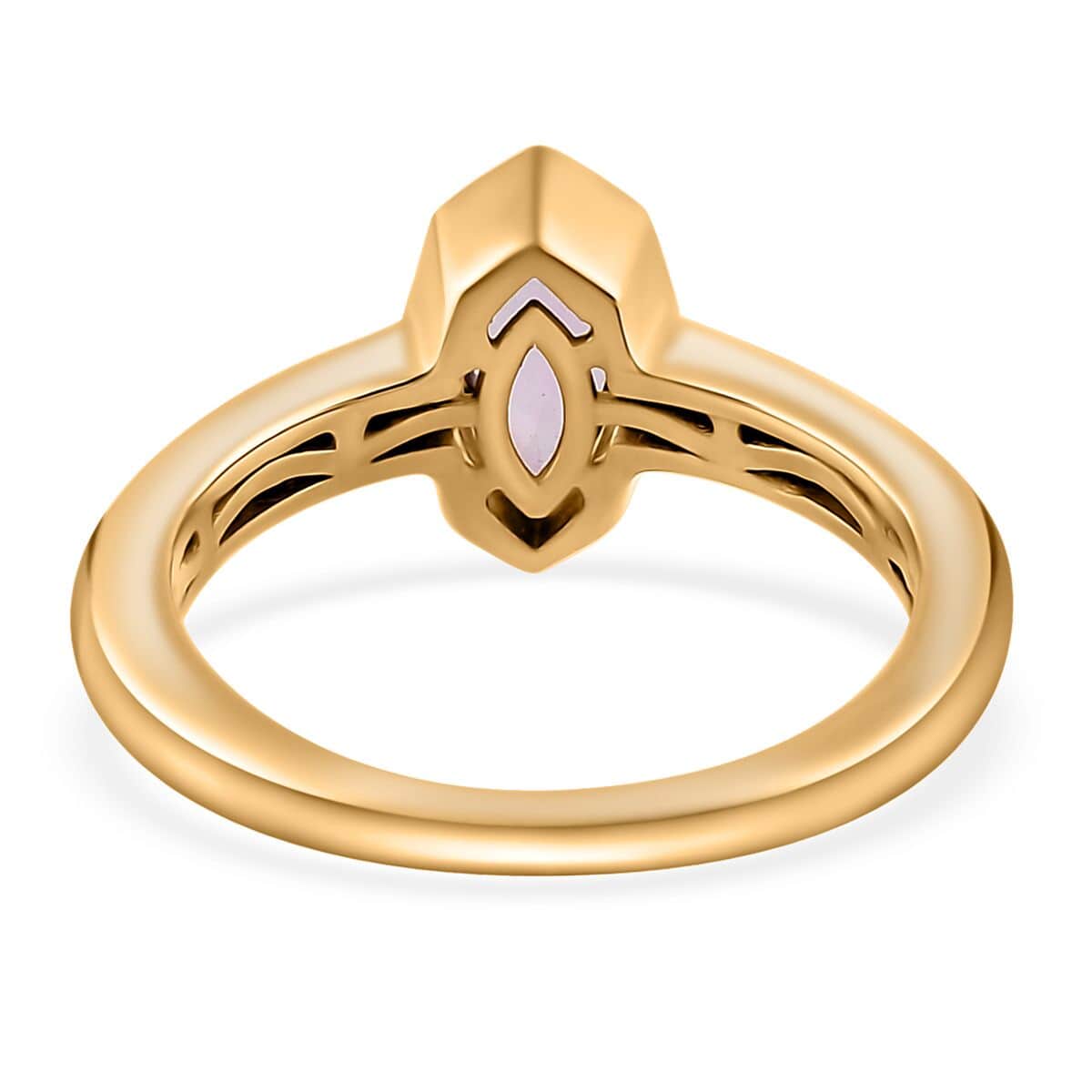Pure Pink Mystic Topaz and Moissanite Ring in Vermeil Yellow Gold Over Sterling Silver (Size 6.0) 0.65 ctw image number 4