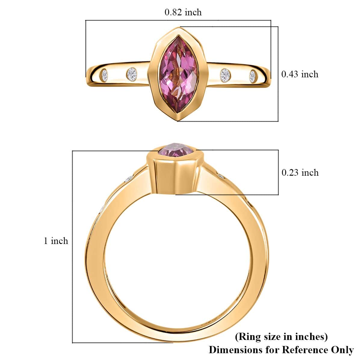 Pure Pink Mystic Topaz and Moissanite Ring in Vermeil Yellow Gold Over Sterling Silver (Size 6.0) 0.65 ctw image number 5