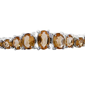 Brazilian Citrine Bracelet in Platinum Over Sterling Silver (6.50-8.50In) 8.75 ctw