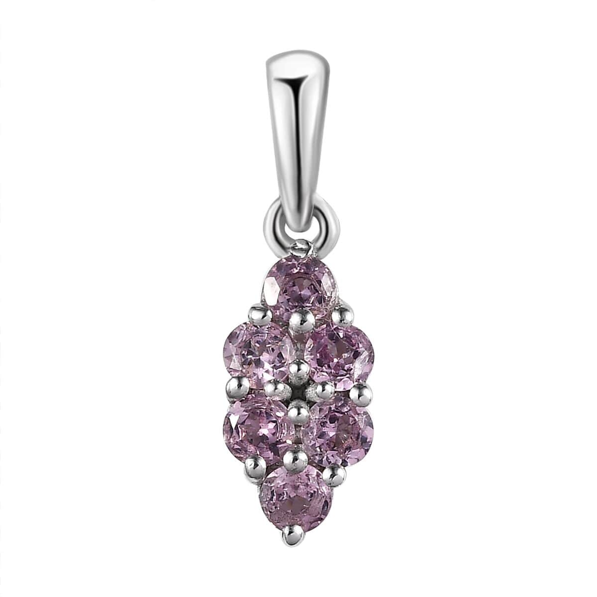 Narsipatnam Purple Spinel Elongated Pendant in Platinum Over Sterling Silver 0.70 ctw image number 0