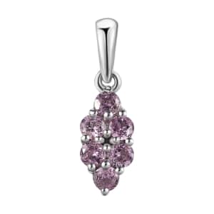 Narsipatnam Purple Spinel Elongated Pendant in Platinum Over Sterling Silver 0.70 ctw