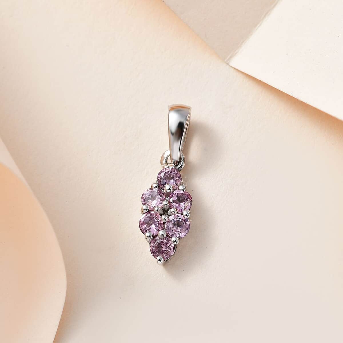 Narsipatnam Purple Spinel Elongated Pendant in Platinum Over Sterling Silver 0.70 ctw image number 1