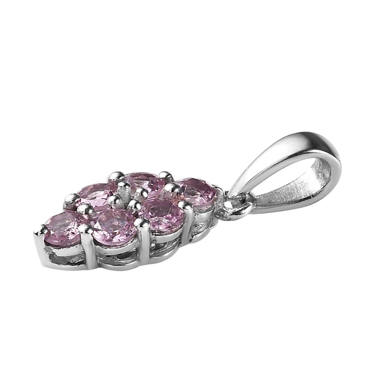 Narsipatnam Purple Spinel Elongated Pendant in Platinum Over Sterling Silver 0.70 ctw image number 3
