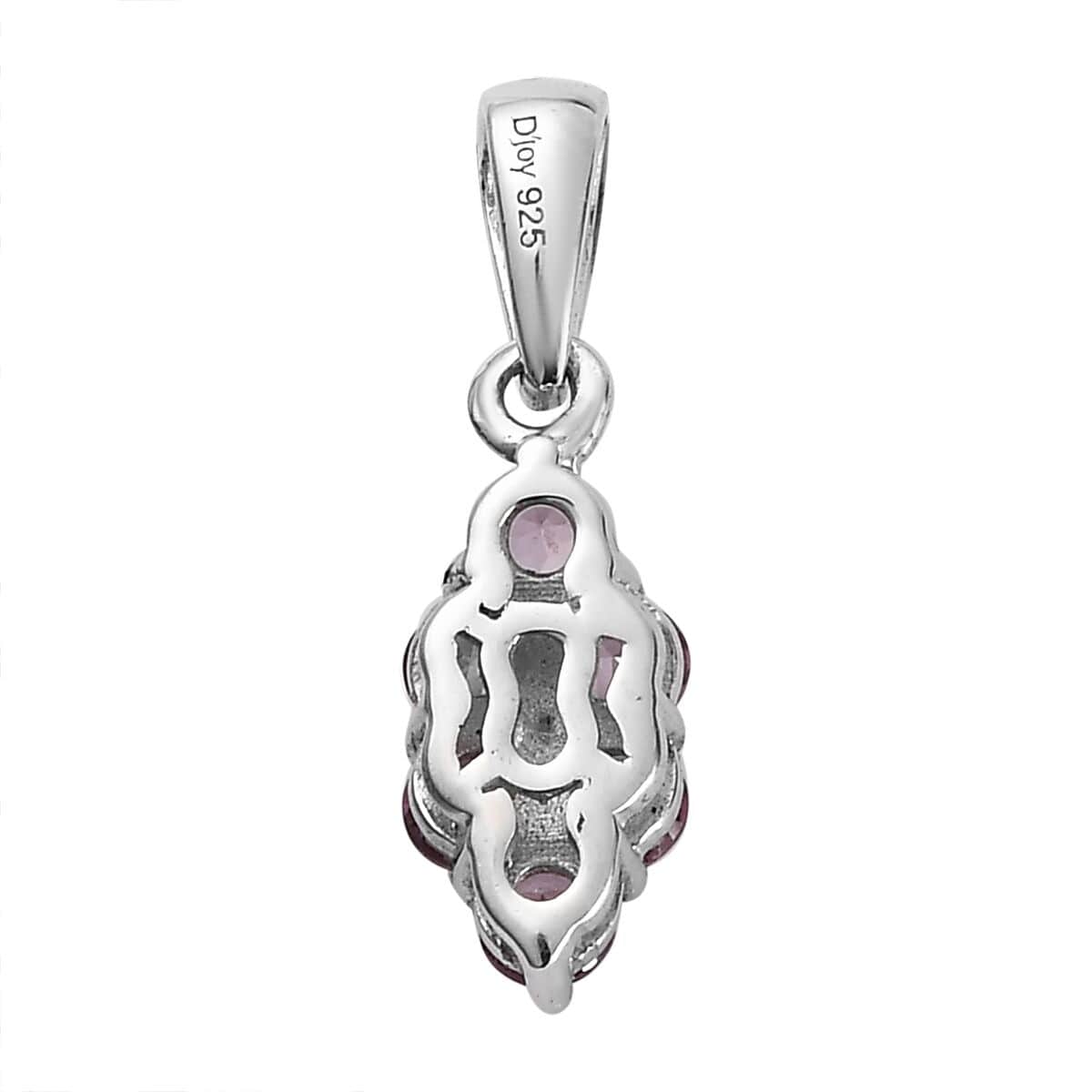 Narsipatnam Purple Spinel Elongated Pendant in Platinum Over Sterling Silver 0.70 ctw image number 4