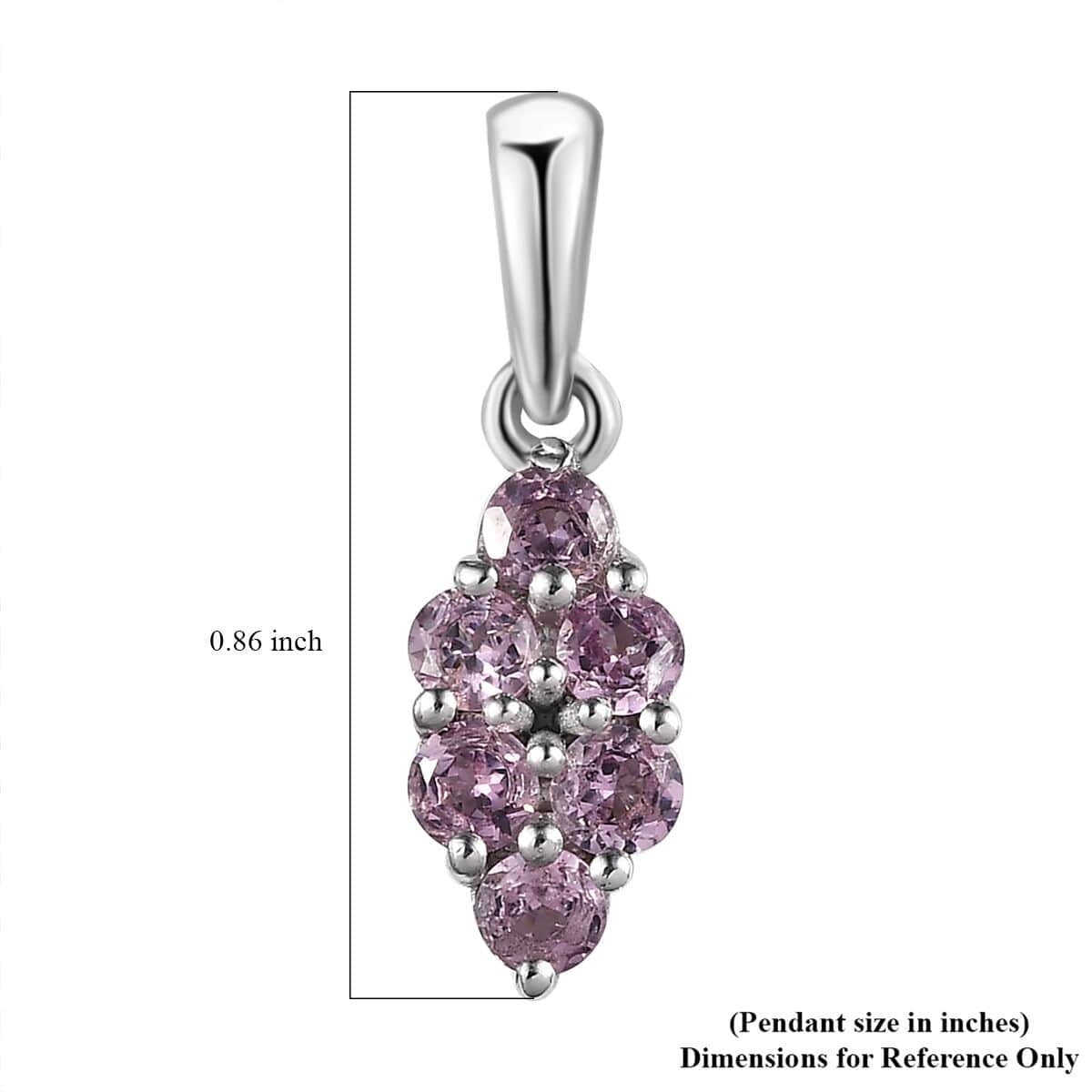 Narsipatnam Purple Spinel Elongated Pendant in Platinum Over Sterling Silver 0.70 ctw image number 5