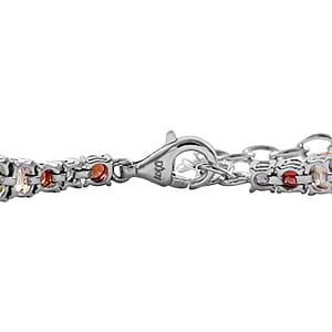 Multi Gemstone Bracelet in Platinum Over Sterling Silver (6.50-8.50In) 9.90 ctw