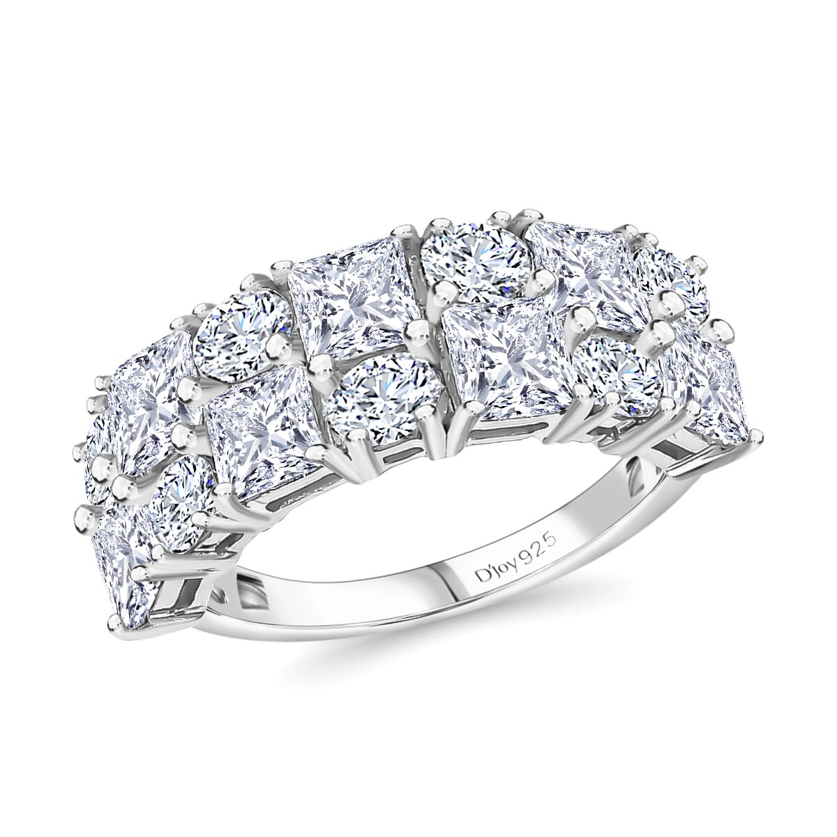 Moissanite Ring in Platinum Over Sterling Silver (Size 6.0) 3.65 ctw image number 0
