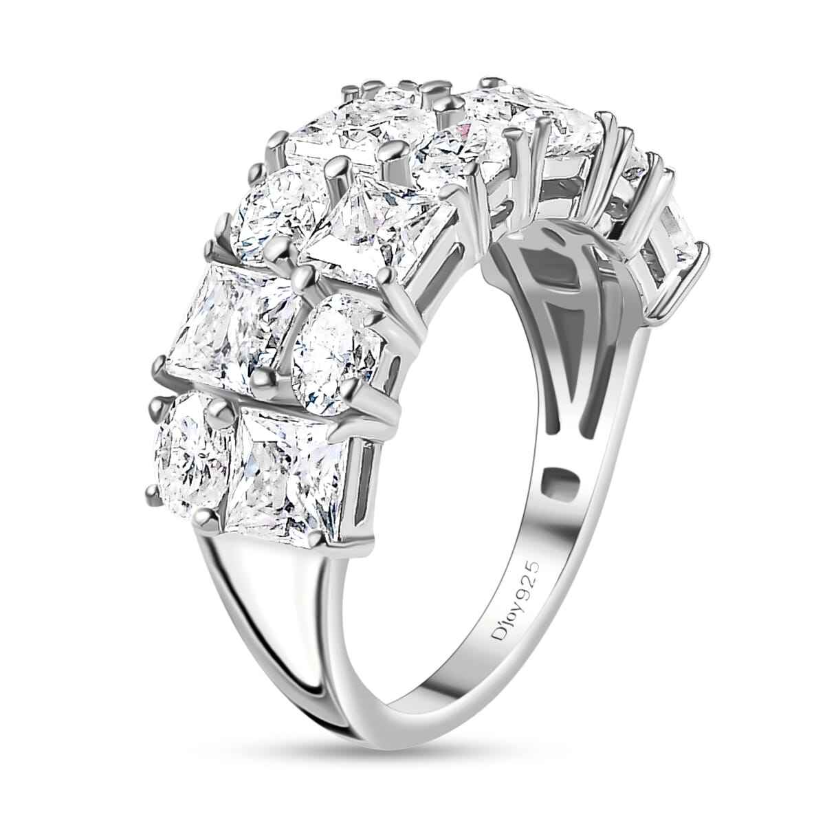 Moissanite Ring in Platinum Over Sterling Silver (Size 6.0) 3.65 ctw image number 3