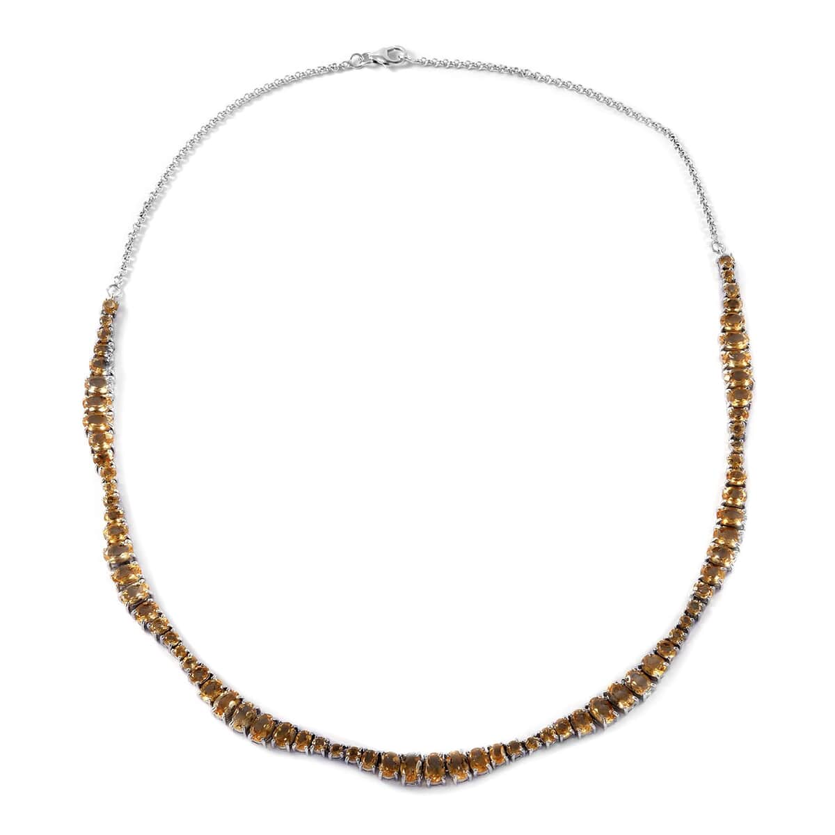 Brazilian Citrine Necklace 18 Inches in Platinum Over Sterling Silver 17.75 ctw image number 0